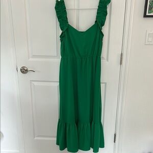 Elegant Green Ruffle Dress
